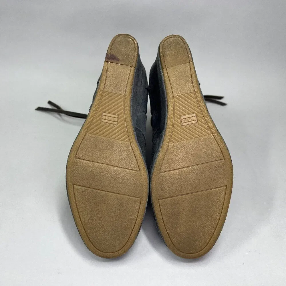 Toms Women's Size 9 Gray Suede Leather‎ Wedge Ankel Boots
